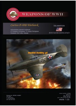 Curtiss P-40B Warhawk i szkielet z oszkleniem kabiny i kołami