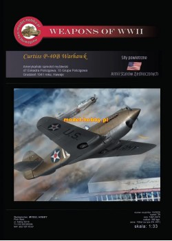 Curtiss P-40B Warhawk i szkielet z oszkleniem kabiny i kołami