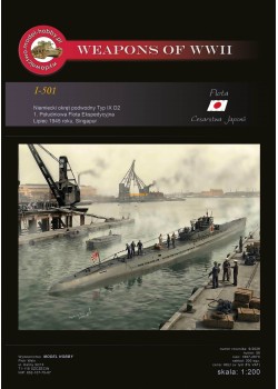 IJN I-501 ex German U-boot Typ IXD2 - (U-181) i szkielet wycięty laserem oraz uzbrojenie żywica