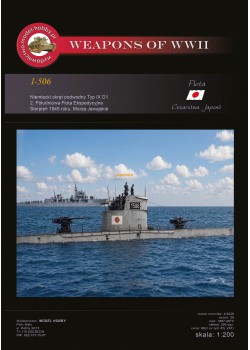 IJN I-506 ex German U-boot Typ IXD1 - (U-195) i szkielet wycięty laserem oraz uzbrojenie żywica