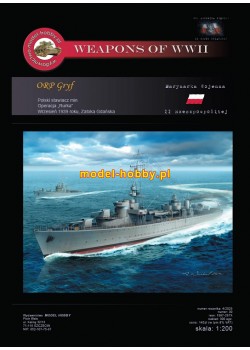 ORP Gryf (1939) i szkielet wyciety laserem