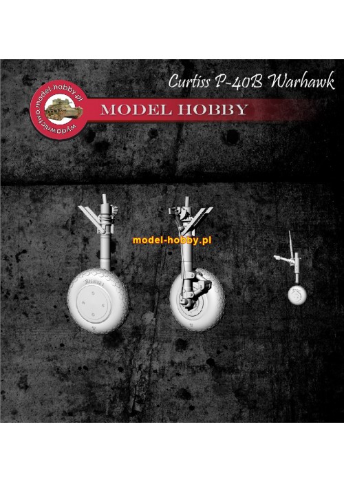 Curtiss P-40B Warhawk - goleń podwozia żywica (zestaw)