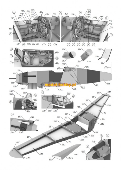 Curtiss P-40B Warhawk i szkielet z oszkleniem kabiny i kołami