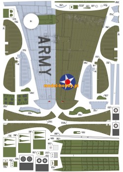 Curtiss P-40B Warhawk i szkielet z oszkleniem kabiny i kołami