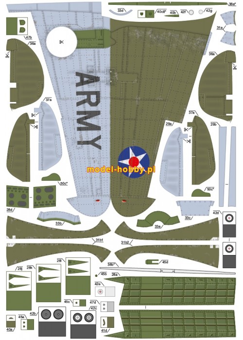 Curtiss P-40B Warhawk i szkielet z oszkleniem kabiny i kołami