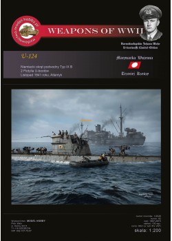 DKM U-boot Typ IXB - (U-124 Johann Mohr) i szkielet wycięty laserem oraz uzbrojenie żywica