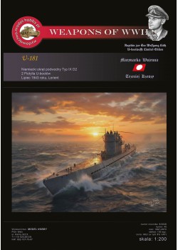 DKM U-boot Typ IXD2 - (U-181 Wolfgang Lüth) i szkielet wycięty laserem oraz uzbrojenie żywica