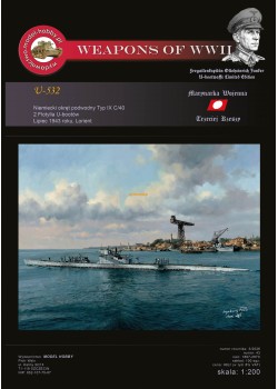 DKM U-boot Typ IXC/40 - (U-532 Ottoheinrich Junker) i szkielet wycięty laserem oraz uzbrojenie żywica