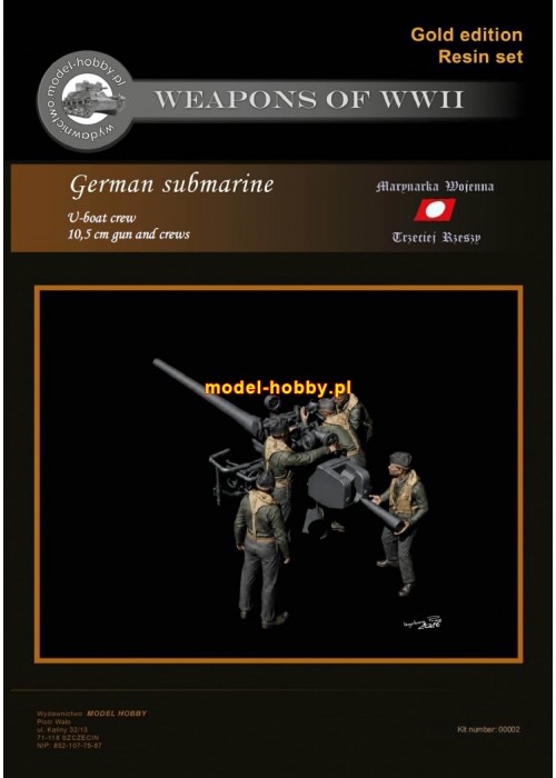 DKM – U-boot. Działo 10,5 cm i załoga. Skala (1:100)