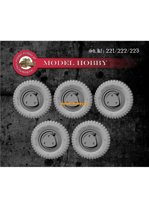 Sd.Kfz 221/222/223 - koła żywica  (składane, ugięte opony)