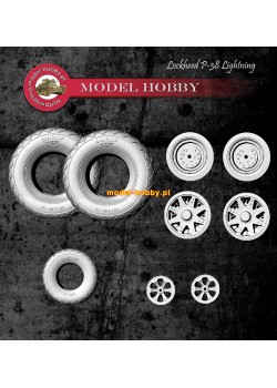 Lockheed P-38 Lightning - koła żywica (składane, ugięte opony)