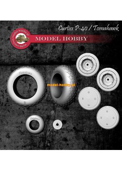 Curtiss P-40 Warhawk / Tomahawk / Kittyhawk  - koła żywica (składane) No.1