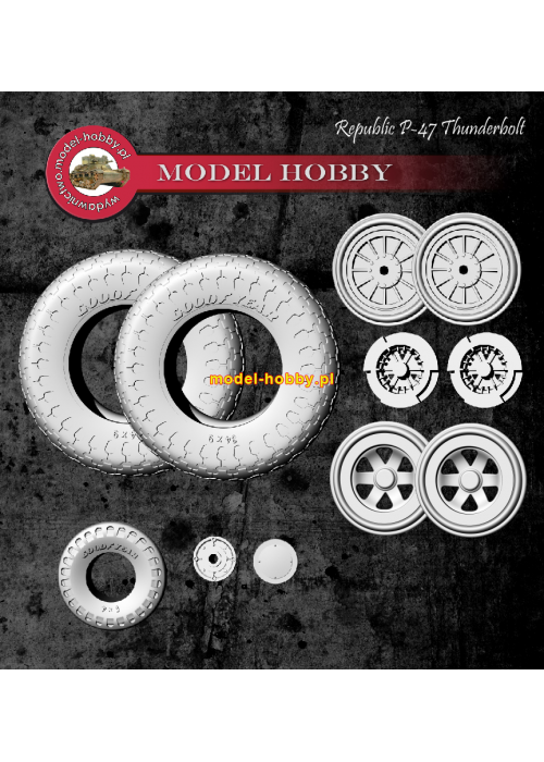 Republic P-47 Thunderbolt  - koła żywica (składane)