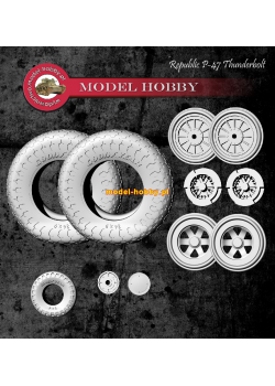 Republic P-47 Thunderbolt  - koła żywica (składane, ugięte opony)