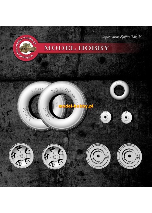 Supermarine Spitfire MK V  - koła żywica (składane)