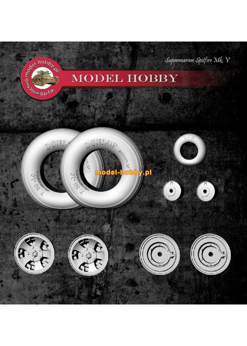 Supermarine Spitfire Mk. V  - koła żywica (składane, ugięte opony)