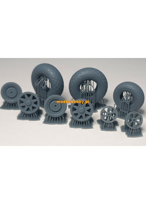 Lockheed P-38 Lightning - koła żywica (składane, ugięte opony)