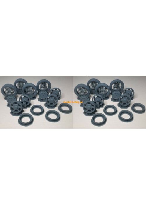 8,8cm Flak 36/37 - koła żywica (2 sztuki) (składane, ugięte opony)