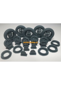 Sd.Kfz 221/222/223 - koła żywica  (składane, ugięte opony)